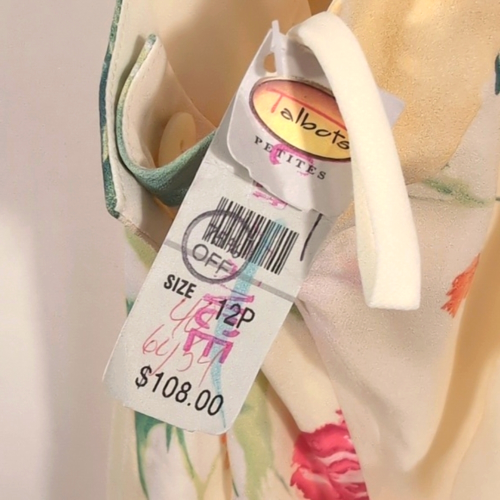 Talbots 12P Floral Cream Skirt NWT Petite Knee Length - Picture 7 of 12